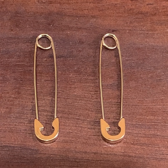 Jewelry - Rose Gold Stainless Steel Safety Pin Earrings
